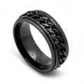 Mens Stainless Steel Rotating Band Spinner Ring